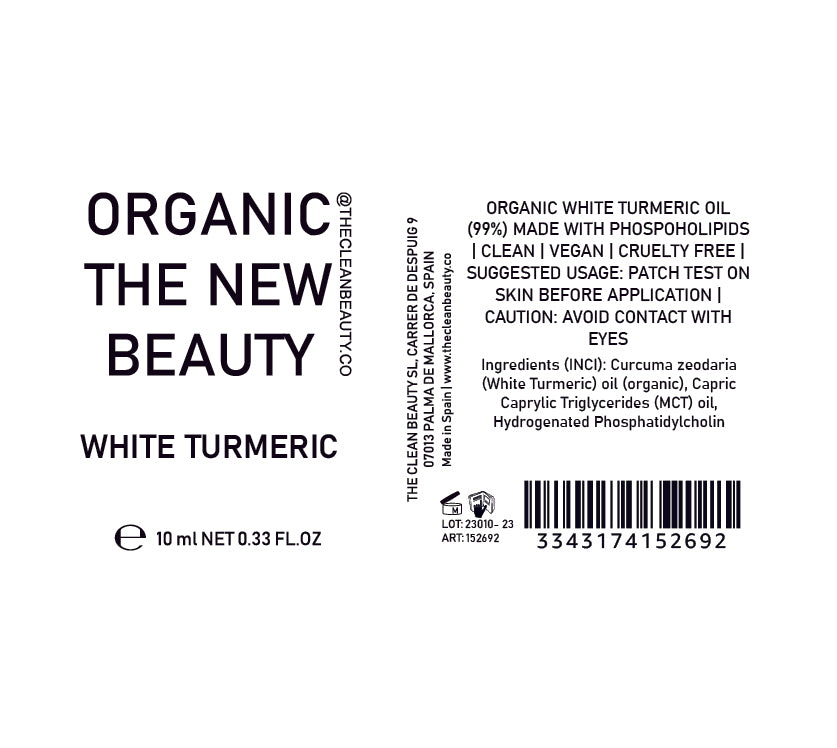 white turmeric essential oil | organic | made with plant lipids